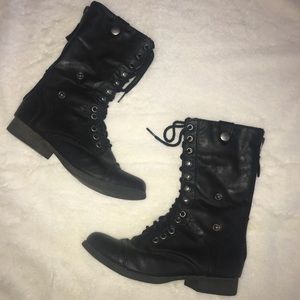 Black combat boots